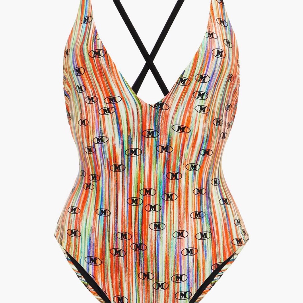 M by Missoni Vibrant Orange and Blue Bikini